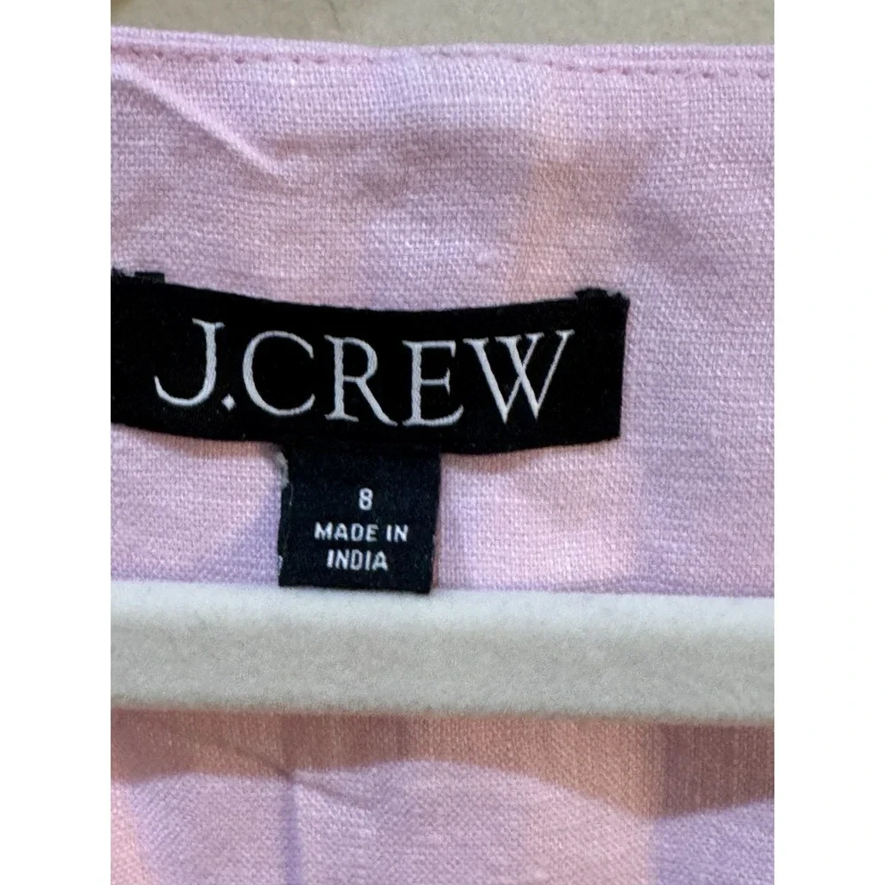 J. Crew Women's Light Pink Scoopneck Linen Covered Button Front Vest Size 8‎